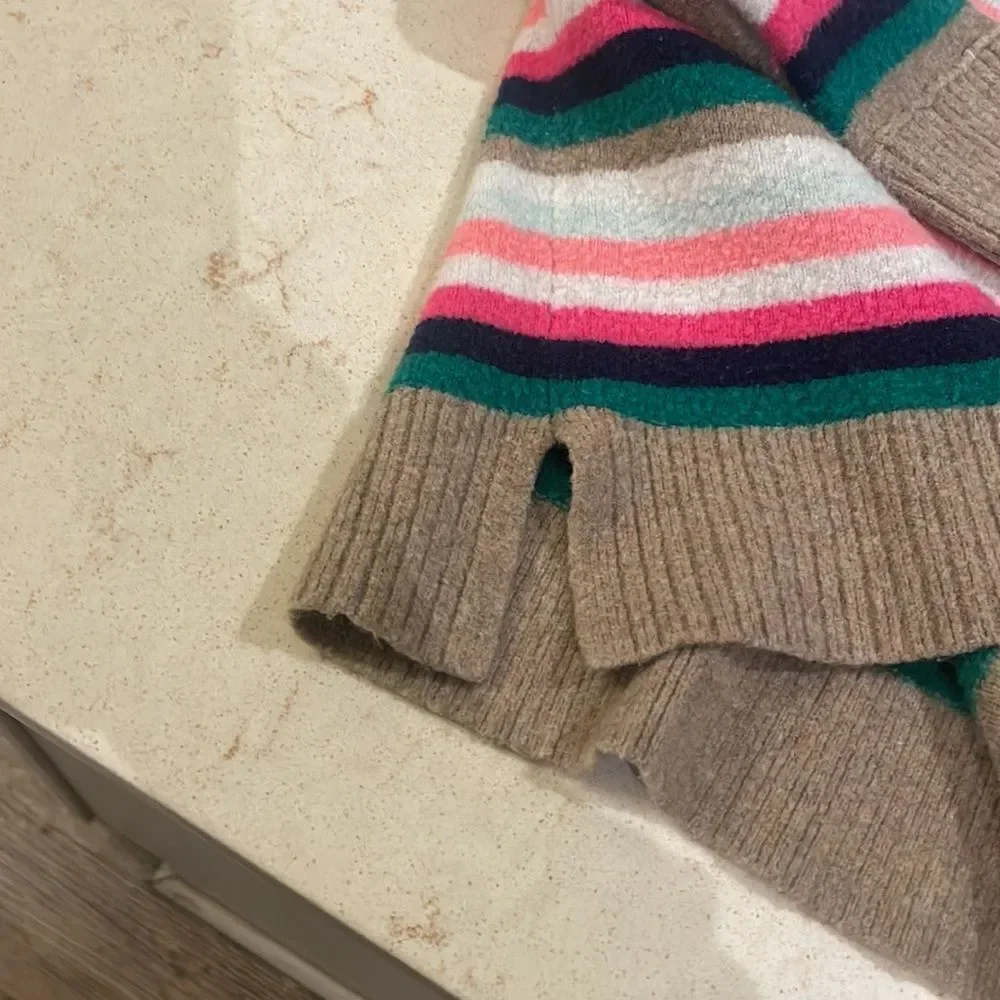 J.Crew striped holiday sweater SZ small wool blend